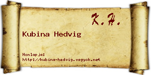 Kubina Hedvig névjegykártya